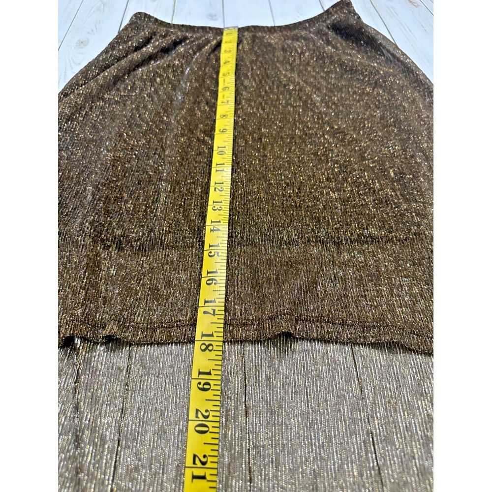 Lily White Metallic Gold High Low Skirt skirt Fairy Grunge, Retro,‎ Disco - Picture 4 of 6